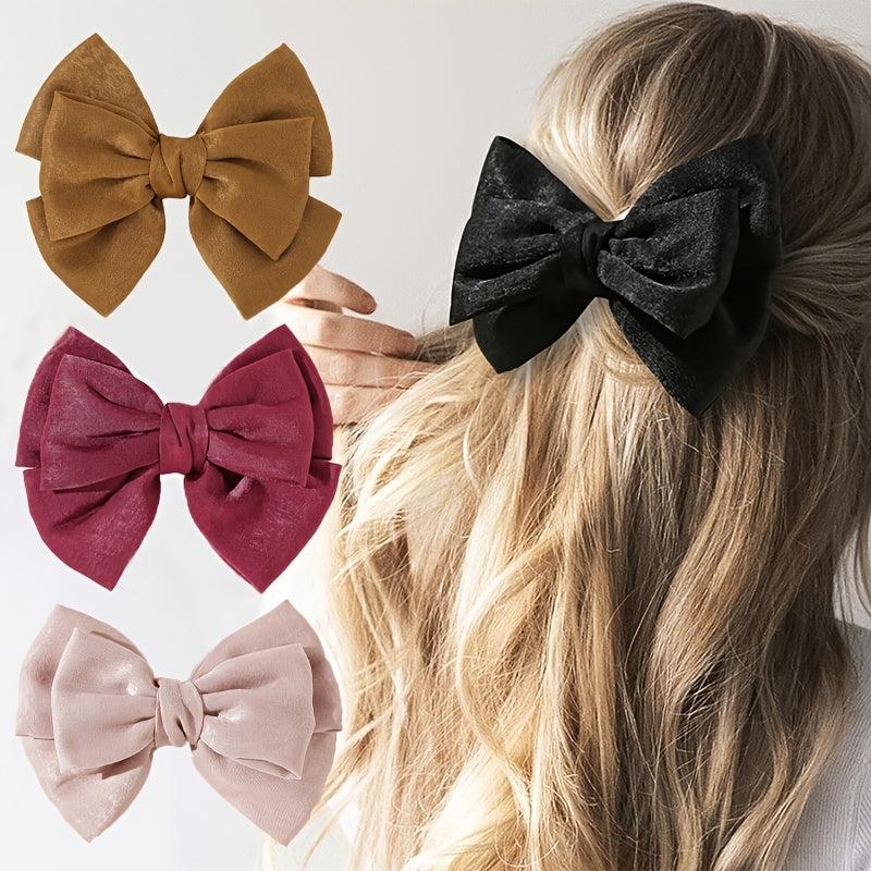 Bow Hair Clips Bowknot Barrette Headband Hairband Christmas Women Girls Headdres