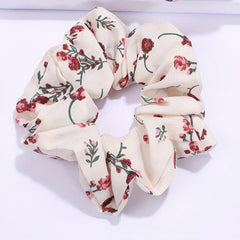 8pcs Floral Large Scrunchie Hair Rope Retro Flower Hair Accessories