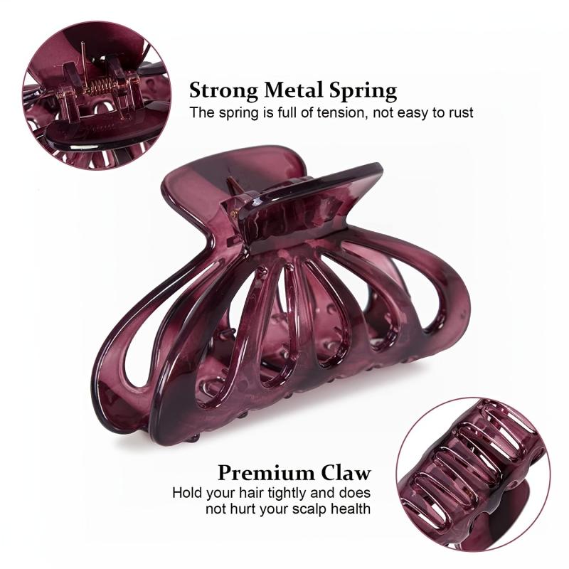 Colorful Clear Hair Claw Clip Non Slip Strong Hold Grip Hair Jaw Clip