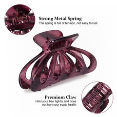 Colorful Clear Hair Claw Clip Non Slip Strong Hold Grip Hair Jaw Clip