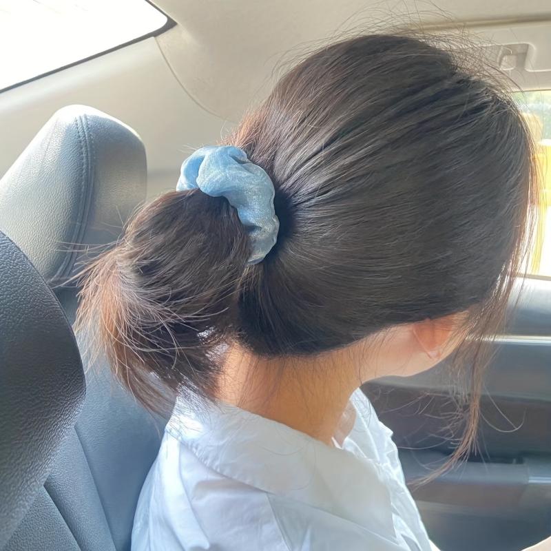 10pcs Large Scrunchies Crackle Floral Hair Tie for Girls And Women