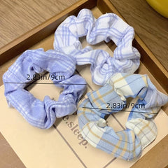 10pcs Large Scrunchies Crackle Floral Hair Tie for Girls And Women