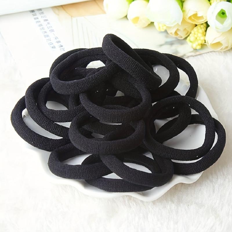 50PCS Seamless Elastic Hair Bands for Thick Curly Hair