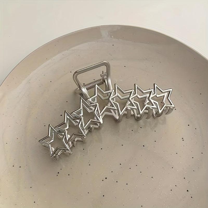 Heart Hair Claw Clip Silvery Non Slip Strong Hold Grip Hair Jaw Clip