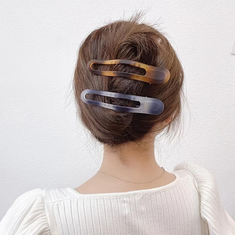 3pcs Amber Frosted Hair Claw Clip Non Slip Grip Hair Jaw Clip