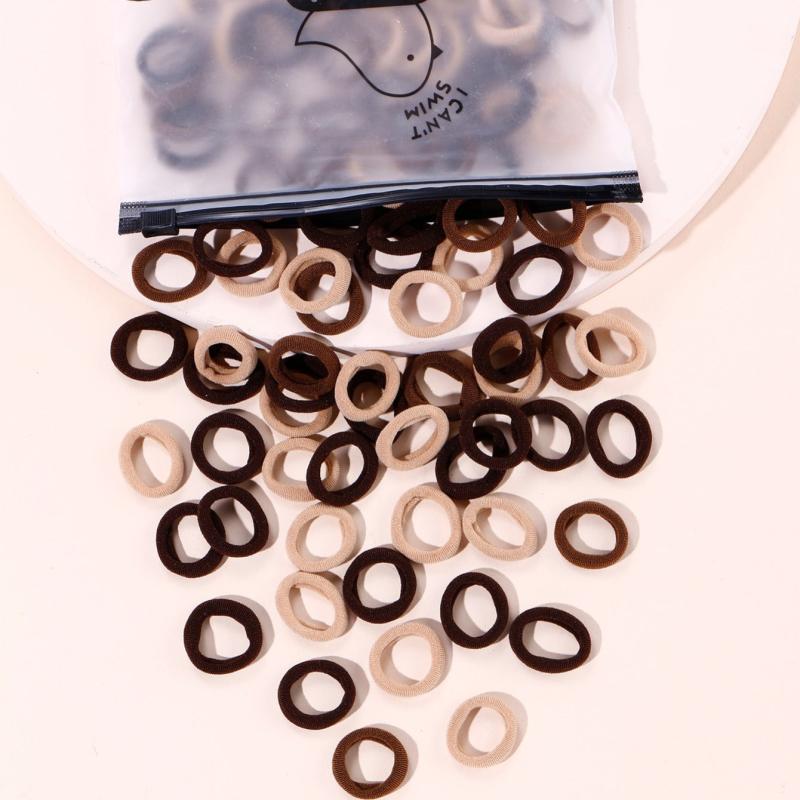 100pcs Hair Elastics Ties Thick Stretchy Rubber Band