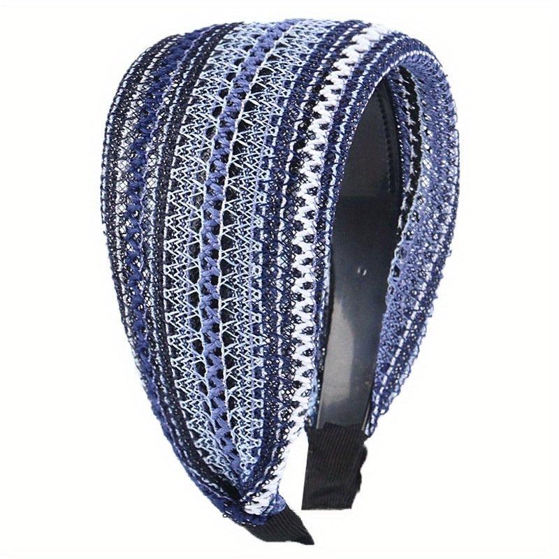 Wide Lace Headbands Non Slip Hair Band Headwraps Embroidery Hair Hoop
