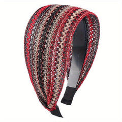 Wide Lace Headbands Non Slip Hair Band Headwraps Embroidery Hair Hoop