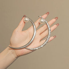 Moon Hairpin Flower Hair Pin Chignon Hair Clasp Girl Women Faux Pearl Hair Clip