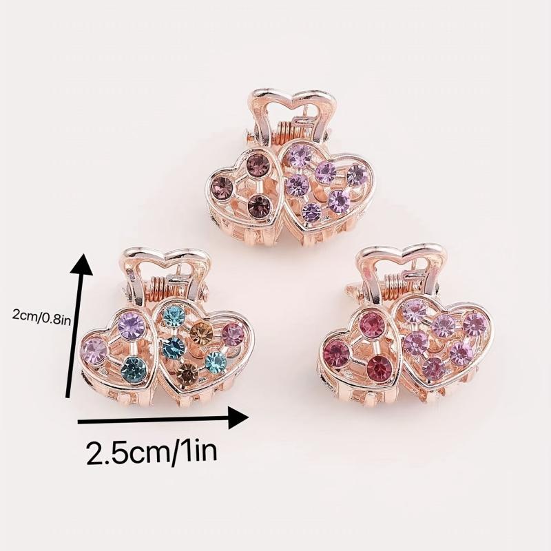 3pcs Rhinestone Hair Claw Butterfly Heart Hair Accessories
