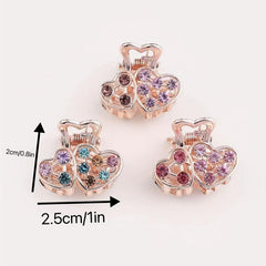 3pcs Rhinestone Hair Claw Butterfly Heart Hair Accessories