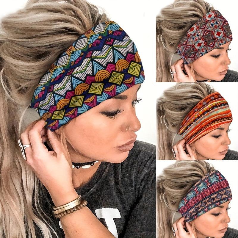 Boho Headband Wide Knot Hair Band Elastic Turban Head Band