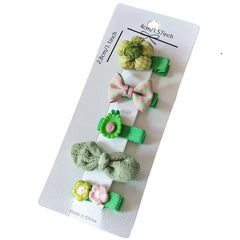 5pcs Cartoon Fruit Animal Flower Hairpin Set For Girls, Baby Bowk Hairpin Clips