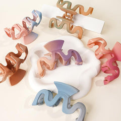 6pcs Wavy Hair Claw Clip Non Slip Grip Hair Jaw Clip For Thick Hair