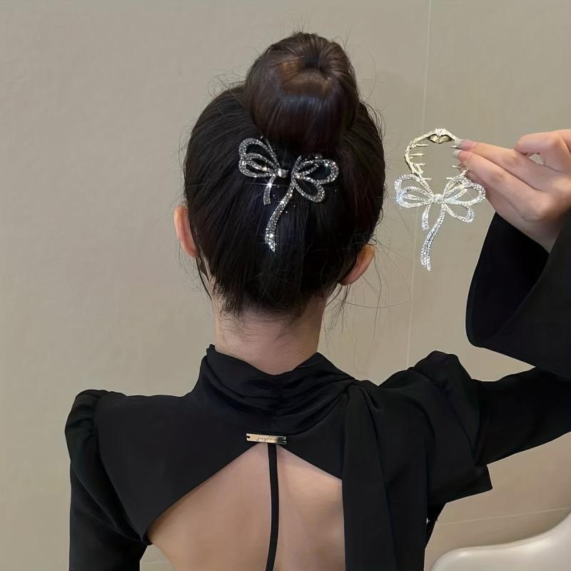 Rhinestone Ponytail Buckle Hair Clip Strong Hold Grip Hair Jaw Clip