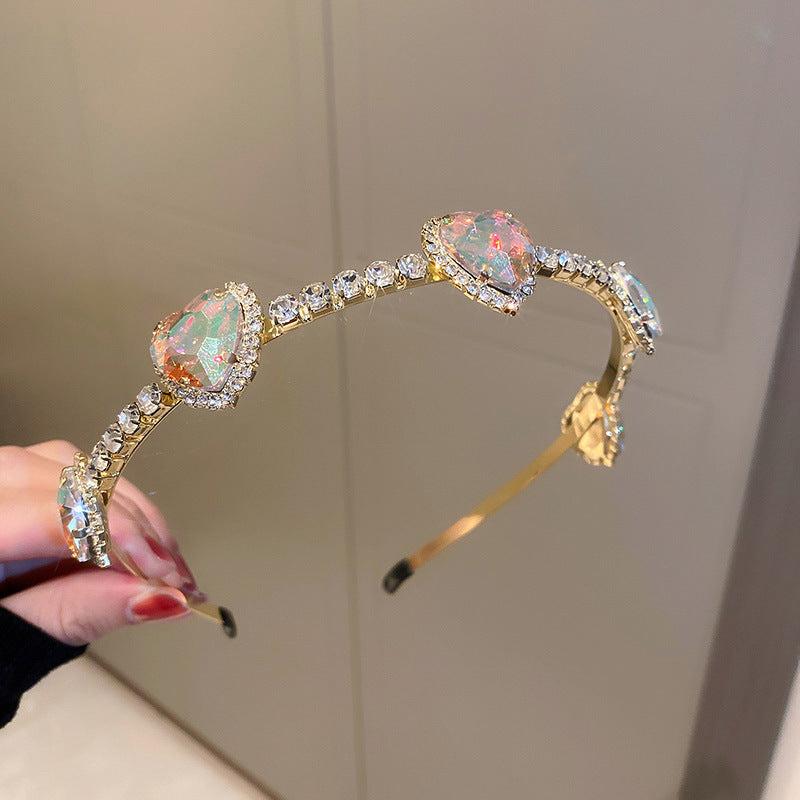 Colorful Rhinestone Hairband Non Slip Glitter Headband for Women Girls