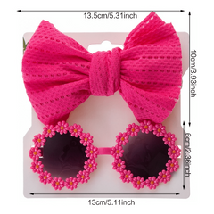 2Pcs Kids Sunglasses Headband Set Baby Sun Glasses Bohemia Beach Seaside