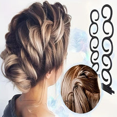 4pcs Hair Styling Clip French Braid Roller Bun Maker