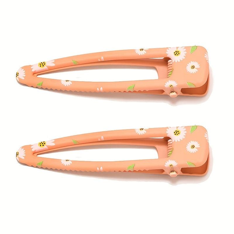 10pcs Floral Hair Clips for Girls No Slip Snap Clips Girls Hair Accessories