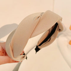 Solid Headwear Twist Hairband Sweet Female Hair Accessories Cloth Girl
