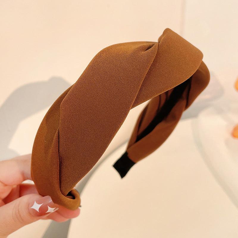 Solid Headwear Twist Hairband Sweet Female Hair Accessories Cloth Girl