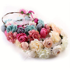Flower Crown Rose Garland Headband Wreath Floral Headpiece