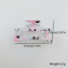 Y2K Acrylic Flower Hair Claw Clip Clear Hair Clamp Clip