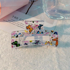 Y2K Acrylic Flower Hair Claw Clip Clear Hair Clamp Clip