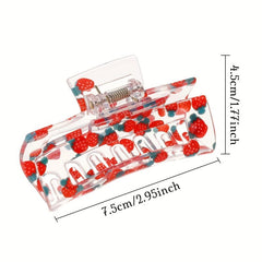 Square Strawberry Hair Clip Hair Claw Clip for Women