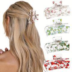 Square Strawberry Hair Clip Hair Claw Clip for Women