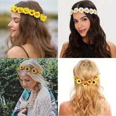 Sun Flower Wreath Headband Small Daisy Seaside Style Hair Accessory