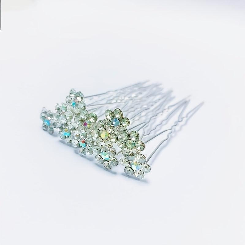 20pcs Bridal Crystal Rhinestone U Hairpins Wedding Party Women Hair Accessories