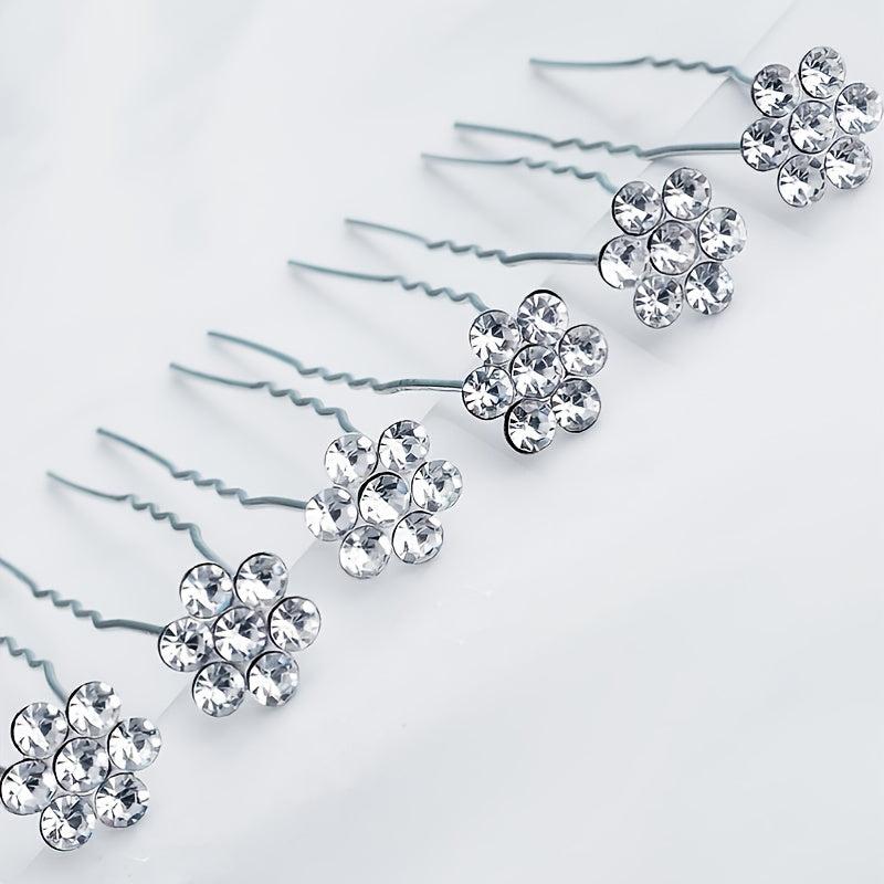 20pcs Bridal Crystal Rhinestone U Hairpins Wedding Party Women Hair Accessories