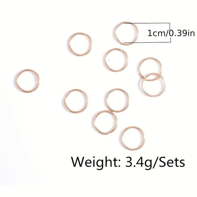 10 Pcs Circle Hair Ring Set Metal Clips Hair Decorative Accessories