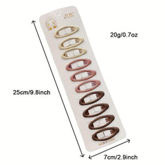 10pcs Macaroon Snap Hair Clips Non Slip Hair Accessory