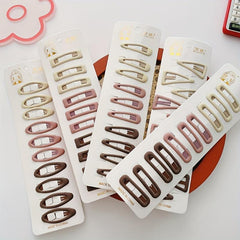 10pcs Macaroon Snap Hair Clips Non Slip Hair Accessory