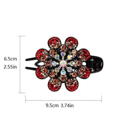 Crystal Rhinestone Barrettes Flower Hair Clips for Women and Girls