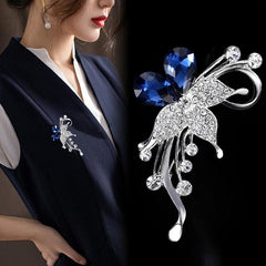 Crystal Rose Flower Brooch Pin Women Girls Clothing Decor Banquet Corsage