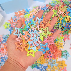 Set of 20 Solid Star Hair Clips for Girls