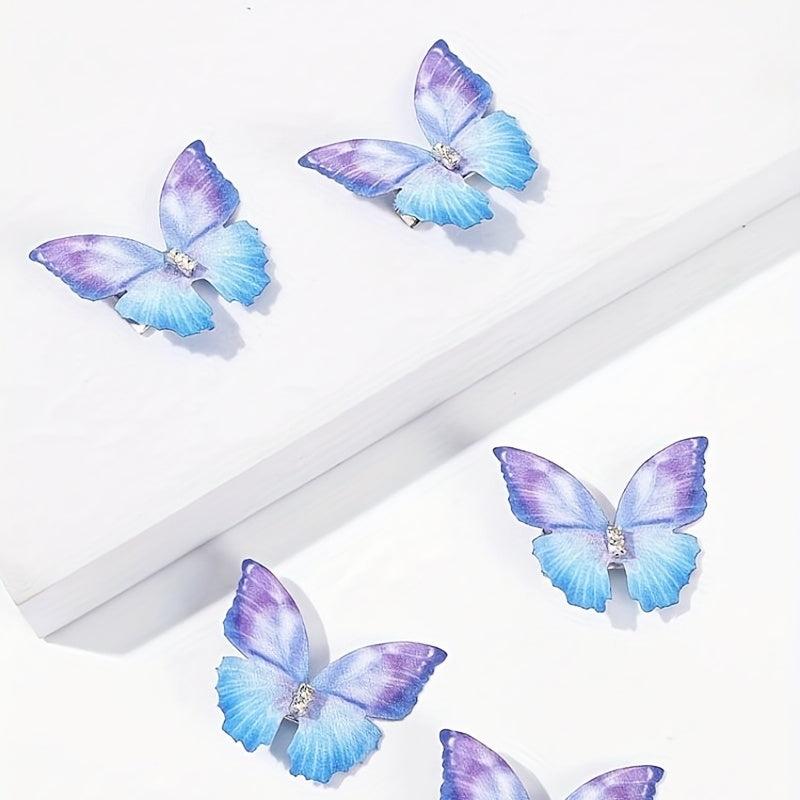 5pcs Colorful Butterfly Hair Clip Side Hair Bang Braids Women Girls Sweet Clip