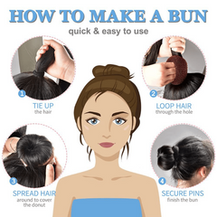 Hair Bun Maker Set Donut Hair Bun Maker Hair Elastic Bands Hair Pins Chignon