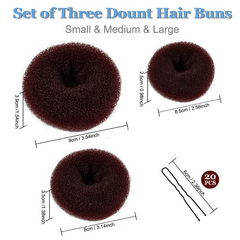 Hair Bun Maker Set Donut Hair Bun Maker Hair Elastic Bands Hair Pins Chignon