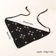 Women Triangle Head Band Scarf Crochet Hair Bandanas Vintage Solid Knit Turban