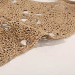 Women Triangle Head Band Scarf Crochet Hair Bandanas Vintage Solid Knit Turban