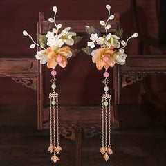 Chinese Style Flower Hair Clip With Pendant Bridal Wedding Hair Accessories