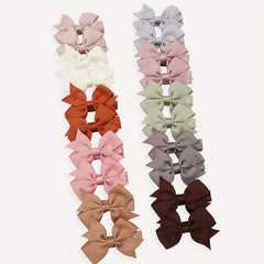 20pcs Striped Bow Hair Clip Non Crease Barrette Accessories