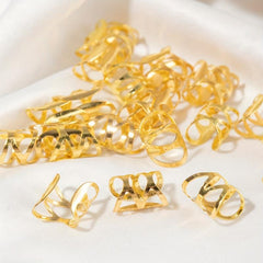 26pcs Hollowed Metal Hair Ring Braiding Hair Accessories For Curly Hair