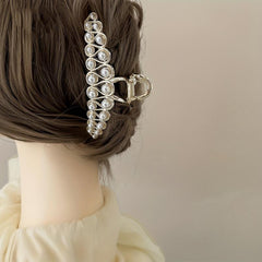 Faux Pearl Hair Claw Non-slip Ponytail Holder