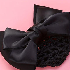 Bowknot Snood Net Barrette Hair Clip Bun Cover Hairnet Lace Bow Decor