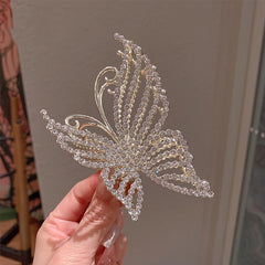 Rhinestone Pearl Butterfly Hair Clip Butterfly Claw Clip Bow Hair Clips